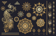 Golden Peacock Print Sticker