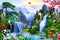 Customize Beautiful Waterfall Scenary Wallpaper