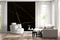 Black with Golden Lines Marble Effect Wallpaper