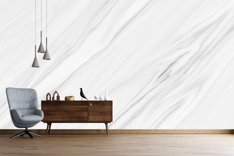 White Texture Marble Effect Wallpaper