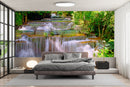 Customize Beautiful Waterfall In Green Land Wallpaper