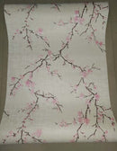 Damask Flowers and Branches Wallpaper Roll