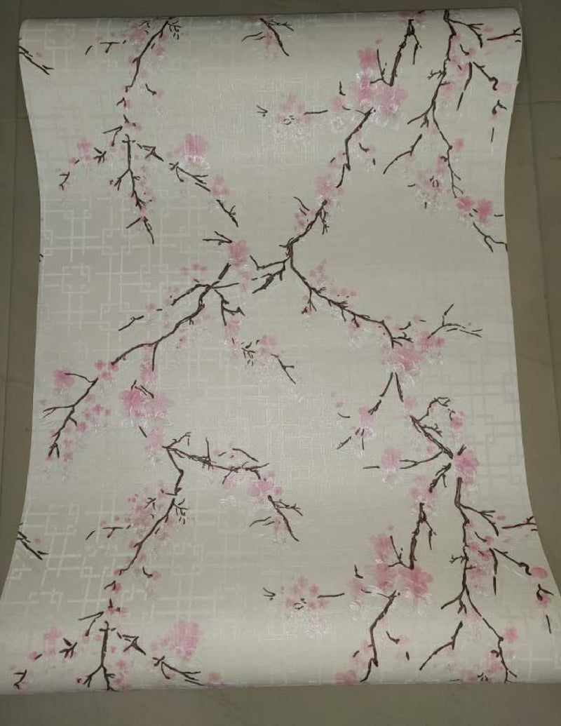Damask Flowers and Branches Wallpaper Roll