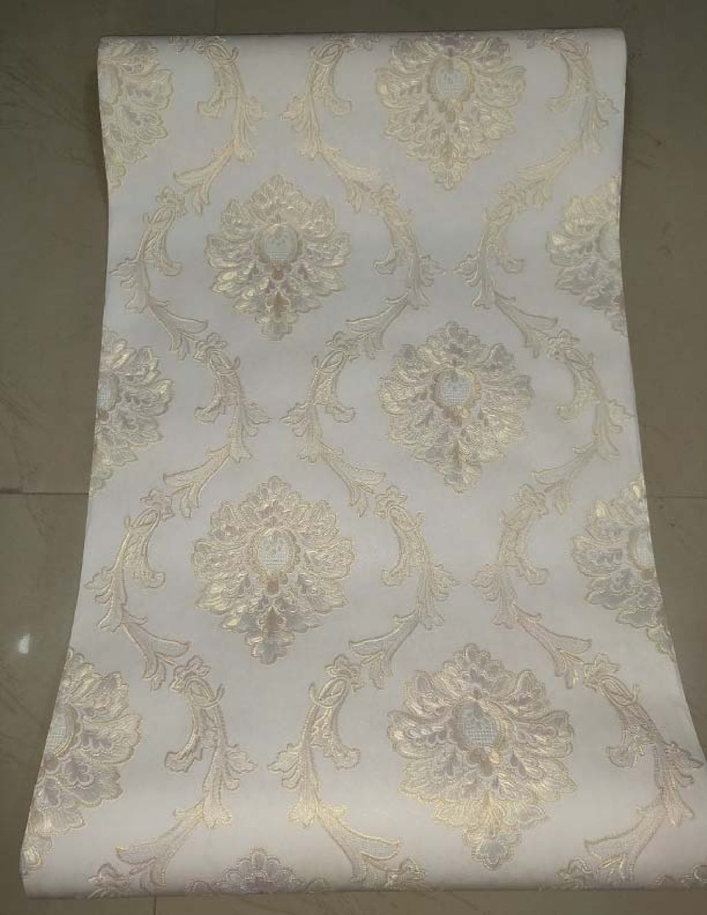 Damask Bright Golden Wallpaper Roll – Myindianthings