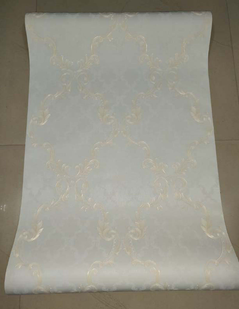 Damask Silver Lining Wallpaper Roll