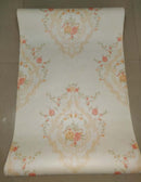 Damask Orange Flower Wallpaper Roll