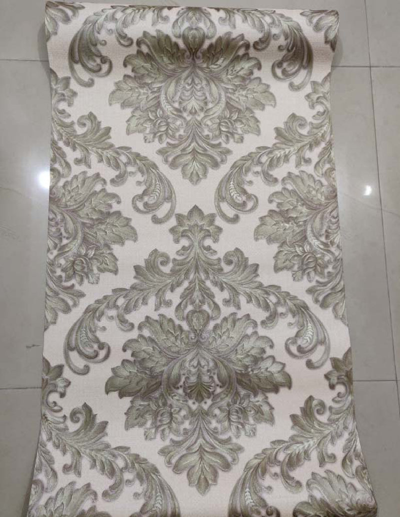 Damask Grey Pattern Wallpaper Roll