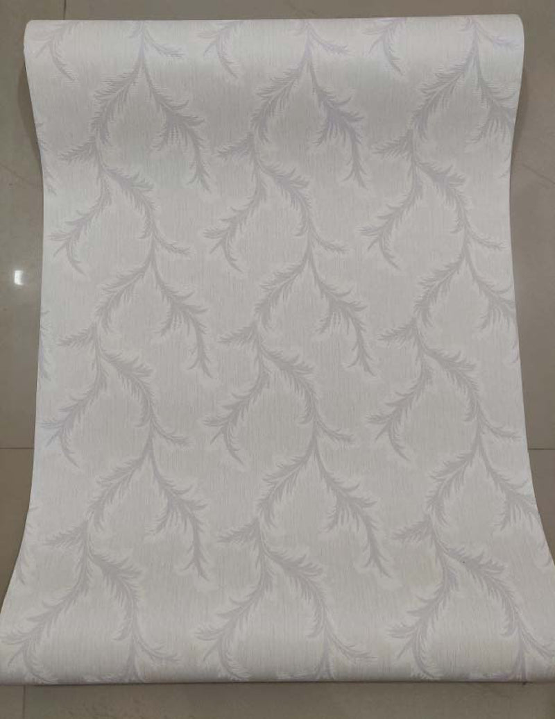 Damask Grey Leaves Wallpaper Roll