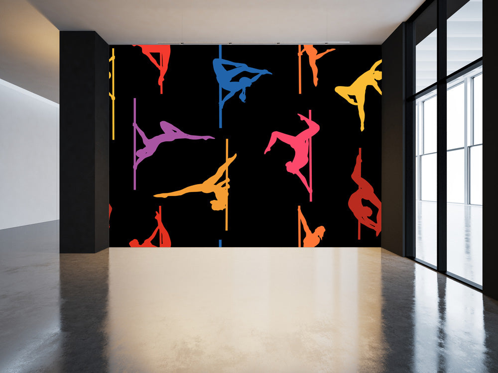 Fitness lady pole dance wallpaper