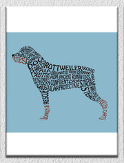 Blue Background Rotweiller Wall Art