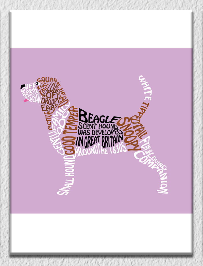 Pink Background Beagle Wall Art