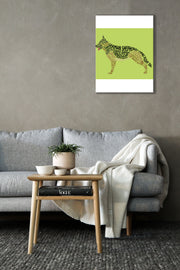 Green Background German Shepherd Wall Art