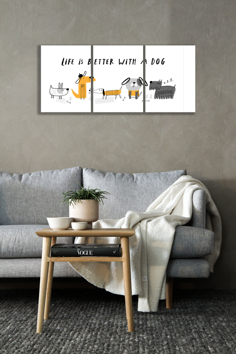 Life Is Better With Dog Wall Art, Set Of 3