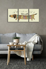 Dog Lets Walk Together Wall Art, Set Of 3