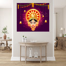 Durga With Lightning Background Self Adhesive Sticker Poster