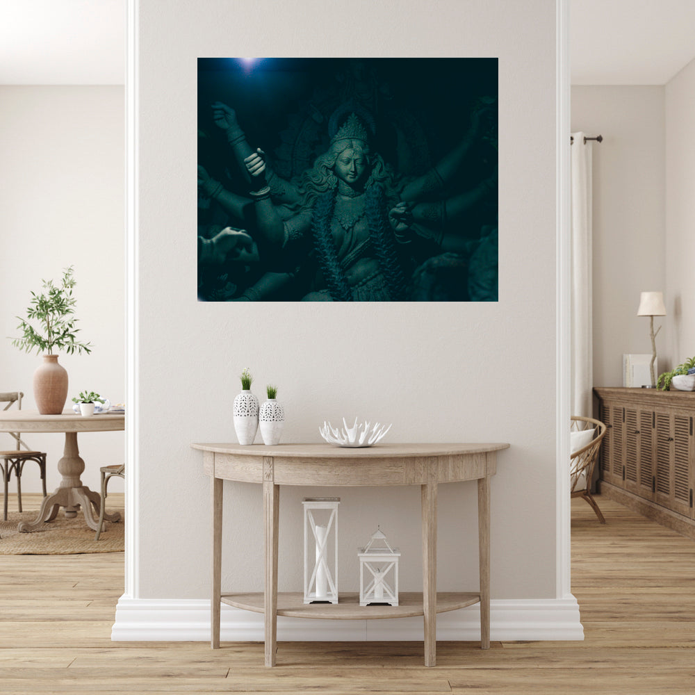 Durga Statue Self Adhesive Sticker Poster