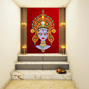 Durga In Purple Face Self Adhesive Sticker Poster