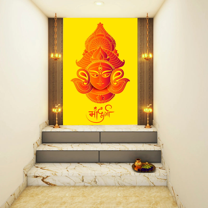 Maa Durga Art Self Adhesive Sticker Poster