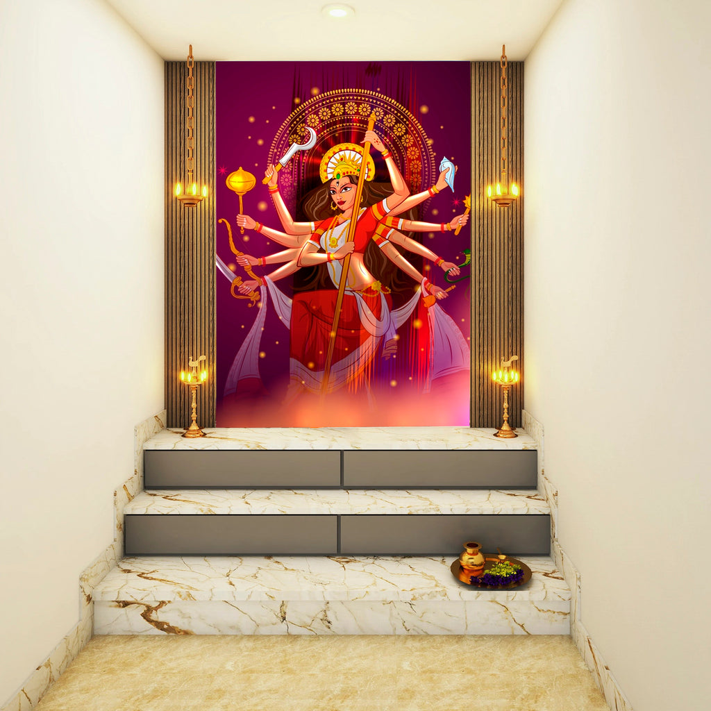 Durga Devi Self Adhesive Sticker Poster – Myindianthings