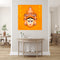 Beautiful Durga In Orange Self Adhesive Sticker Poster