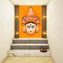 Beautiful Durga In Orange Self Adhesive Sticker Poster