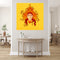Durga Art In Yellow Self Adhesive Sticker Poster