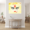 Colourful Durga Face Art Self Adhesive Sticker Poster