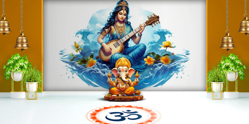 Divine Aura Saraswati Wallpaper