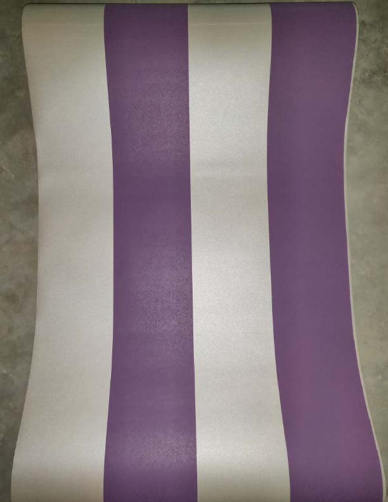European Purple and Silver Stripped Wallpaper Roll
