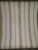 European Yellow Red Strips Wallpaper Roll