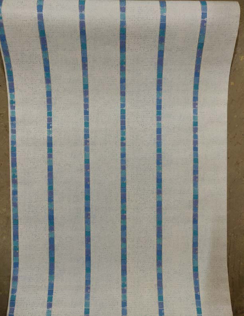 European Blue Strips Wallpaper Roll
