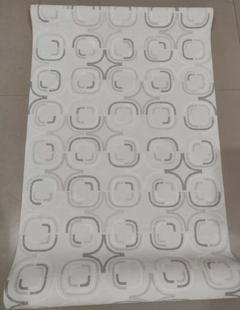 European 2 Grey Circular Pattern Wallpaper Roll