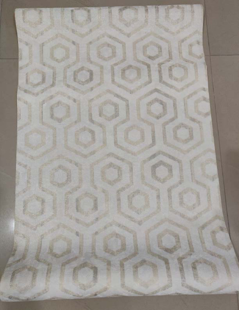 European 2 Hexagonal Pattern Wallpaper Roll