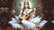 Ethereal Grace Saraswati Wallpaper