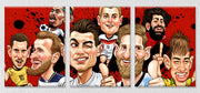 Cartoon Famous Footballers, Set Of 3