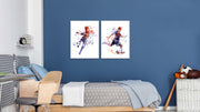 Modern Art Footballer, Set Of 2