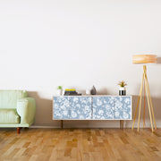 White Colour Floral Self Adhesive Sticker For Cabinet