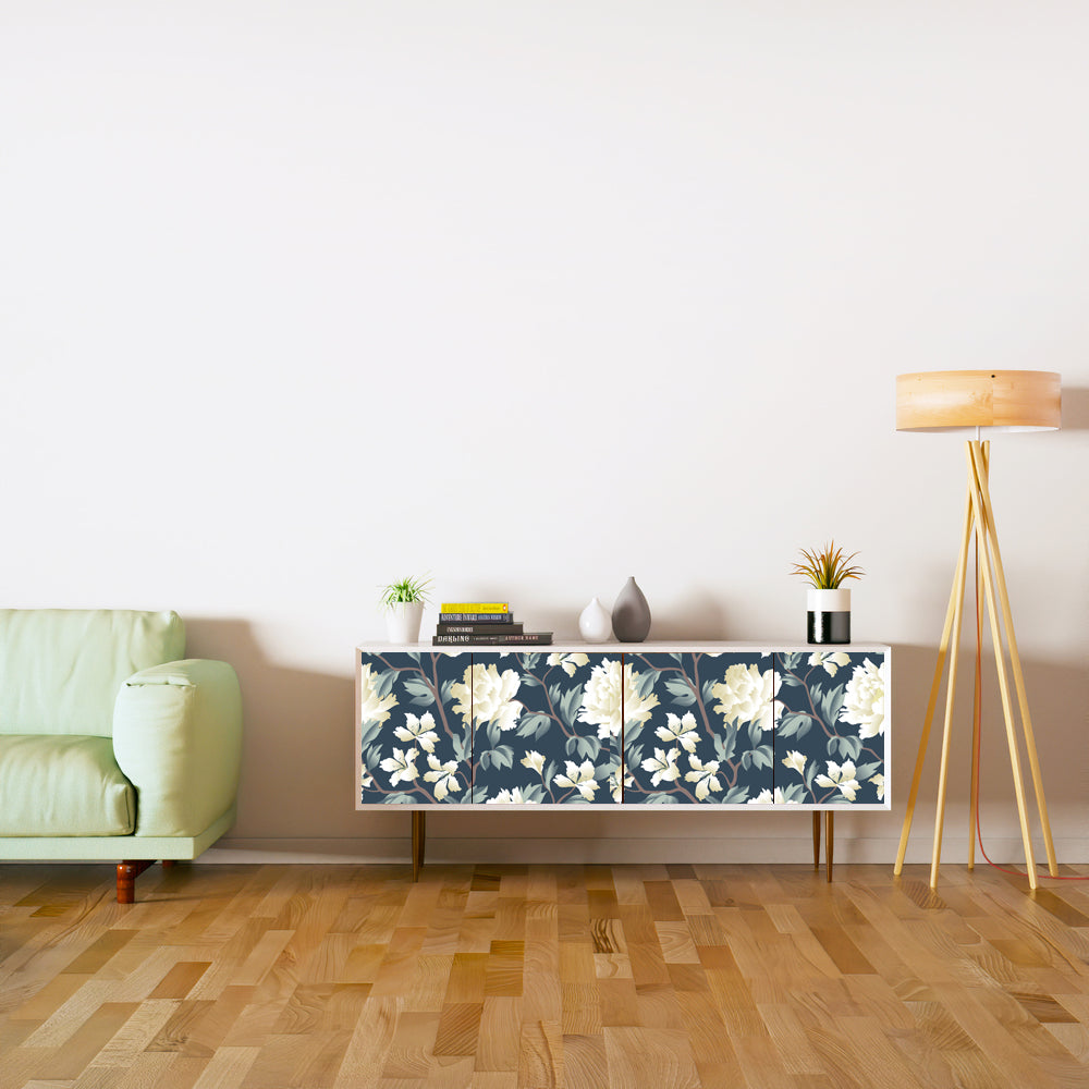 Bunch Of Floral Self Adhesive Sticker For Cabinet