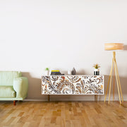Brown White Design Self Adhesive Sticker For Cabinet