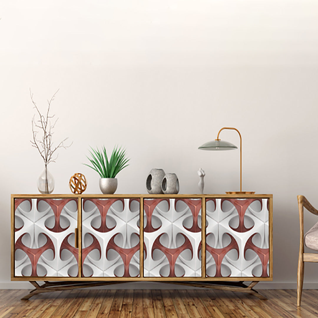 Brown 3D Art Design Self Adhesive Sticker For Cabinet