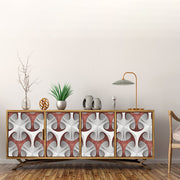 Brown 3D Art Design Self Adhesive Sticker For Cabinet