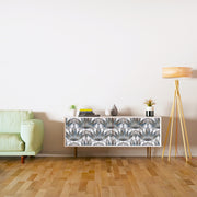 Gray Floral Art Design Self Adhesive Sticker For Cabinet