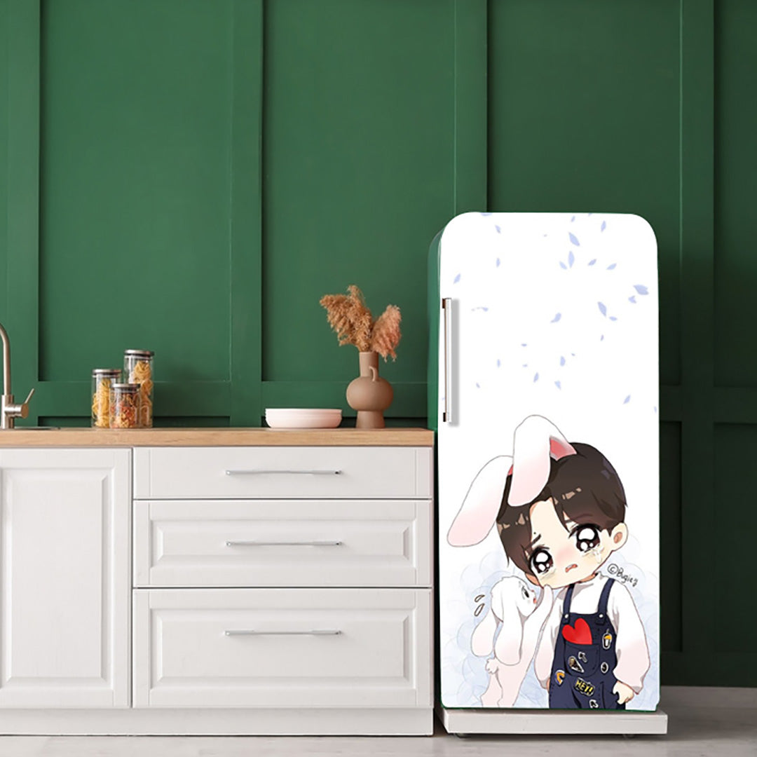 Dog Love Anime Self Adhesive Sticker For Refrigerator