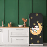 Shinchan on Moon Anime Self Adhesive Sticker For Refrigerator