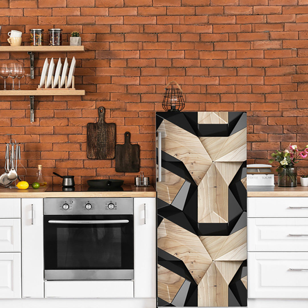 Black Brown 3D Self Adhesive Sticker For Refrigerator