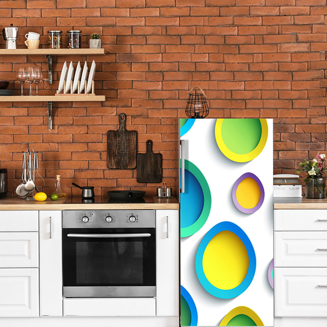 Colourful Oval Shape Self Adhesive Sticker For Refrigerator