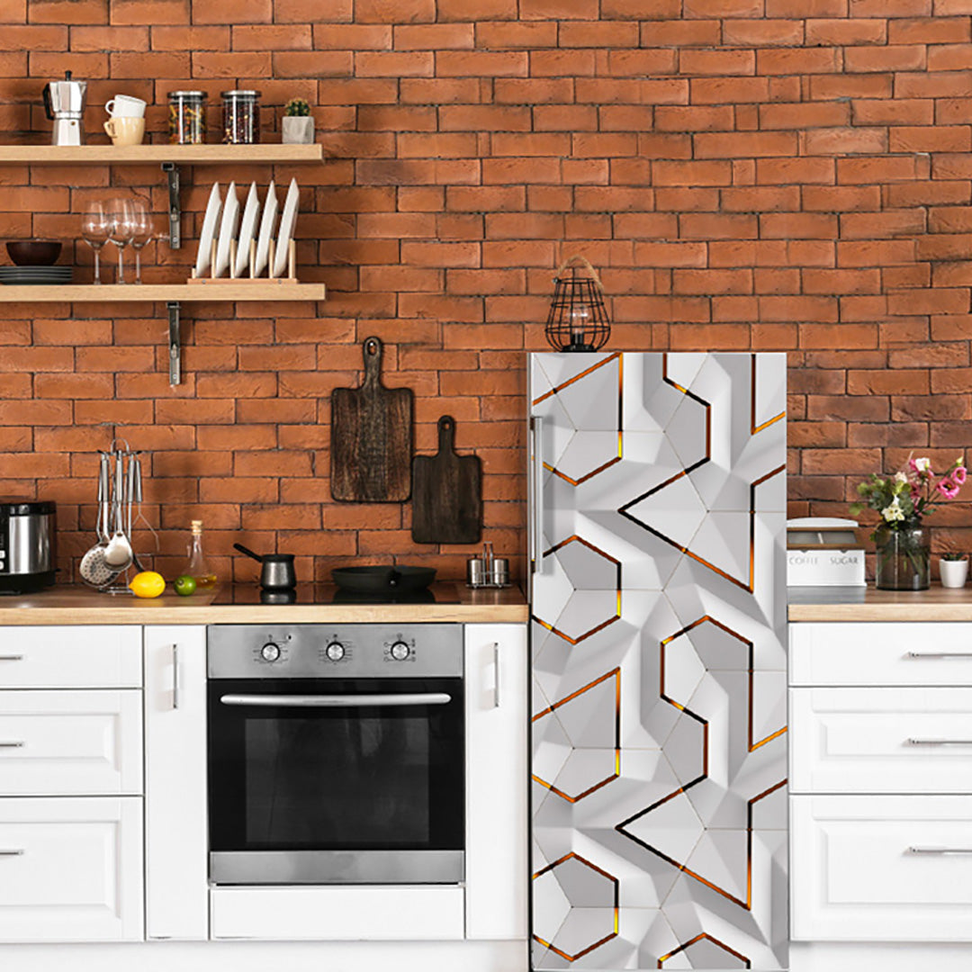 White Box 3D Self Adhesive Sticker For Refrigerator
