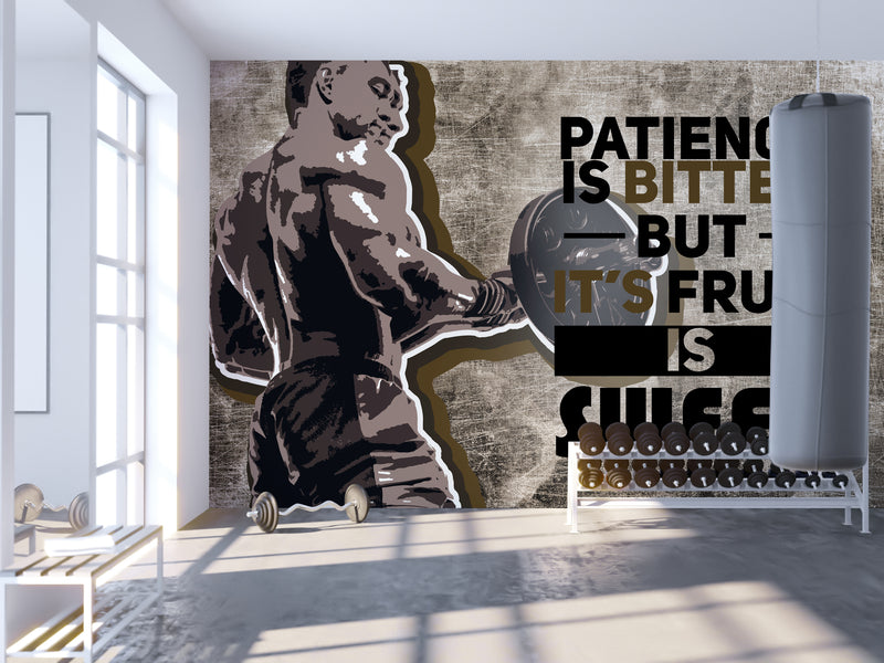 Patience is Bitter Gym Motivation Custiomised Wallpaper for wall