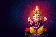 Ganpati With Golden Mukut Self Adhesive Sticker For Wardrobe