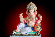 Beautiful Sitted Ganpati Painting Self Adhesive Sticker For Wardrobe